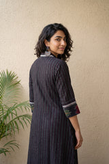 Black kantha Aline kurta