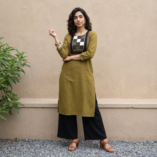 Mehendi green yoke kurta