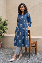 Blue Big buta coord set