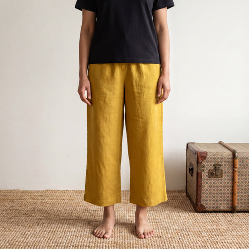 Mustard Basic flex palazzo