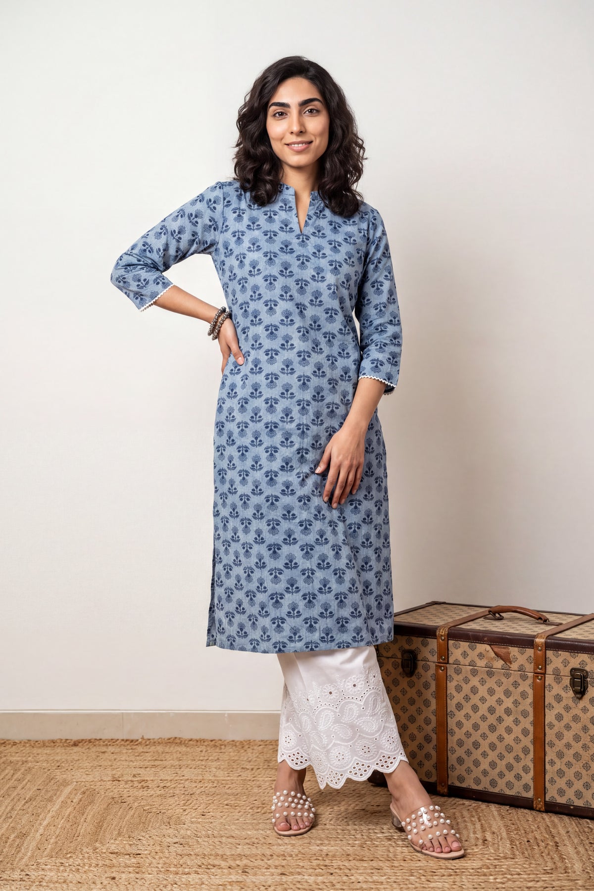 Blue floral Kurta