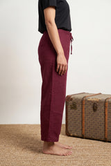 Maroon slub cotton palazzo
