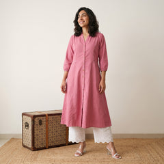Rose Pink Aline kurta with Pockets