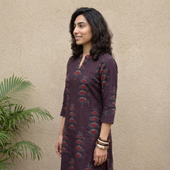 Dark Brown abstract kurta