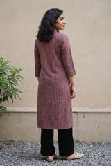 Maroon lines office wear kurta