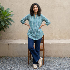 Ferozi Ban neck short kurti