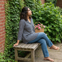 Basic ajrakh Lines shirt