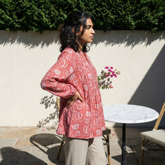 Peach Floral A-line Top