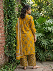 Mustard Sanganeri suit set