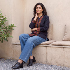 Black kullu patti woollen shirt