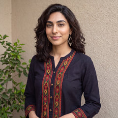 Black kullu patti woollen shirt