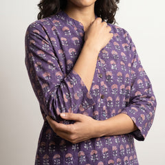 Purple buta short kurti