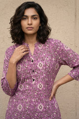 Onion pink jaal short kurti