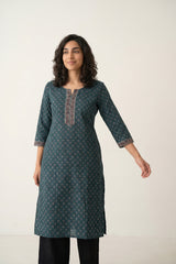 Green choti buti Kurta