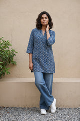 Indigo small square Short kurti