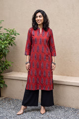 Maroon Tree kurta