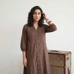 Mouse brown Aline Kurta with Pockets