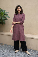 Maroon lines office wear kurta