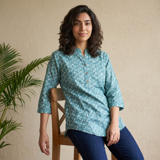 Ferozi Ban neck short kurti