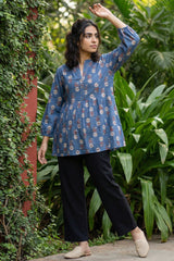Blue Buta A-line Top