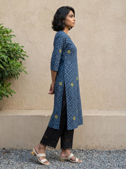 Blue Big Flower kurta