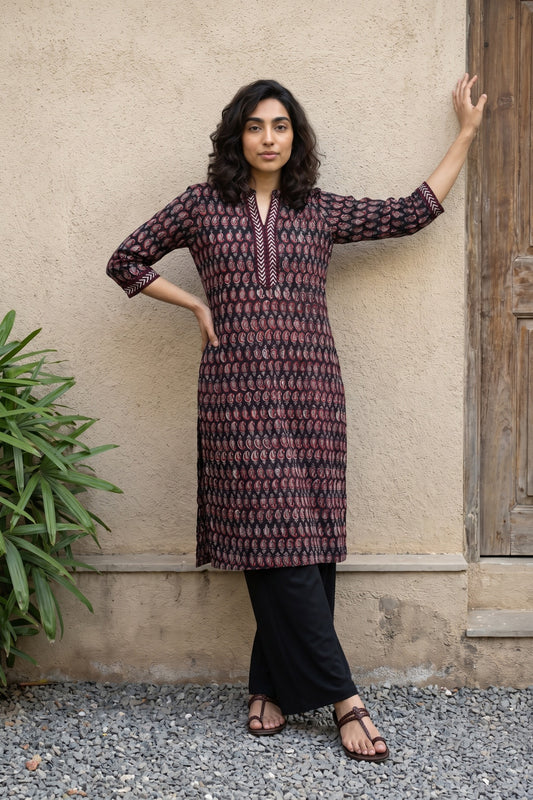 Jahota Leaf ban neck kurta
