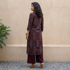 Dark Brown abstract kurta