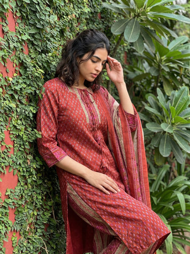 Rust choti buti full suit set