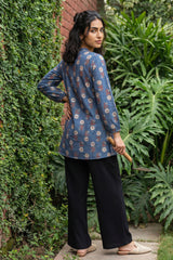 Blue Buta A-line Top