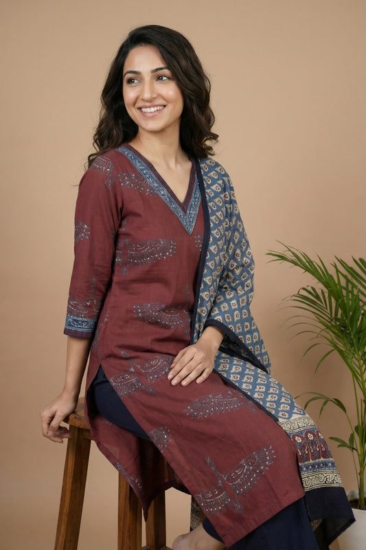 Maroon Bird full suit set