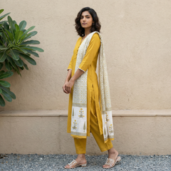 Mustard solid suit set