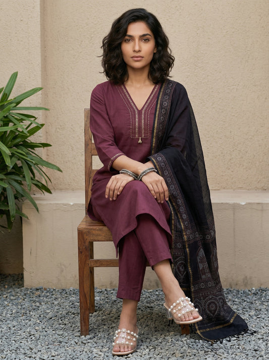 Coca-cola solid suit set with kota Doria duppata