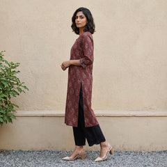 Maroon Leaf Kurta