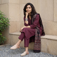 Coca-cola solid suit set with designer duppata