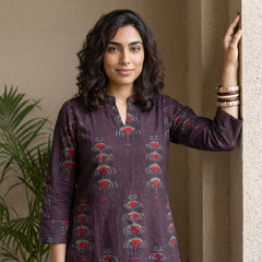 Dark Brown abstract kurta