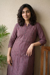 Maroon lines office wear kurta