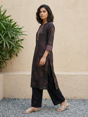 Black abstract kurta