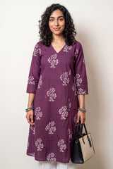 Wine Big Buta Aline Kurta