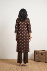 Coffee flower border kurta