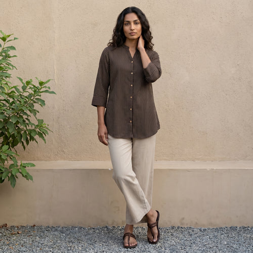 Basic ajrakh Lines shirt