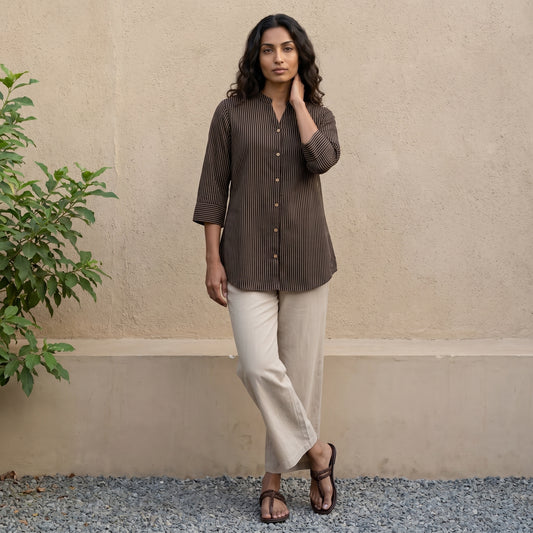 Basic ajrakh Lines shirt