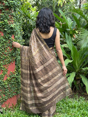 Brown chanderi saree