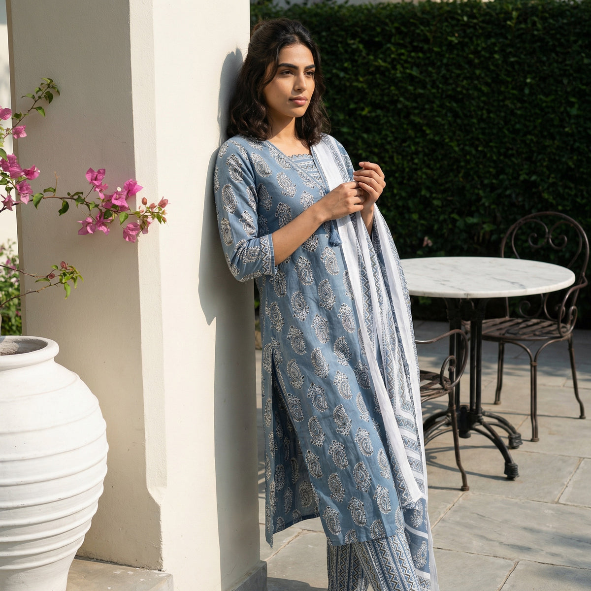 Pastel Blue Ambi full suit set