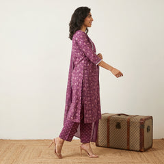 Dark Pink floral  Suit Set