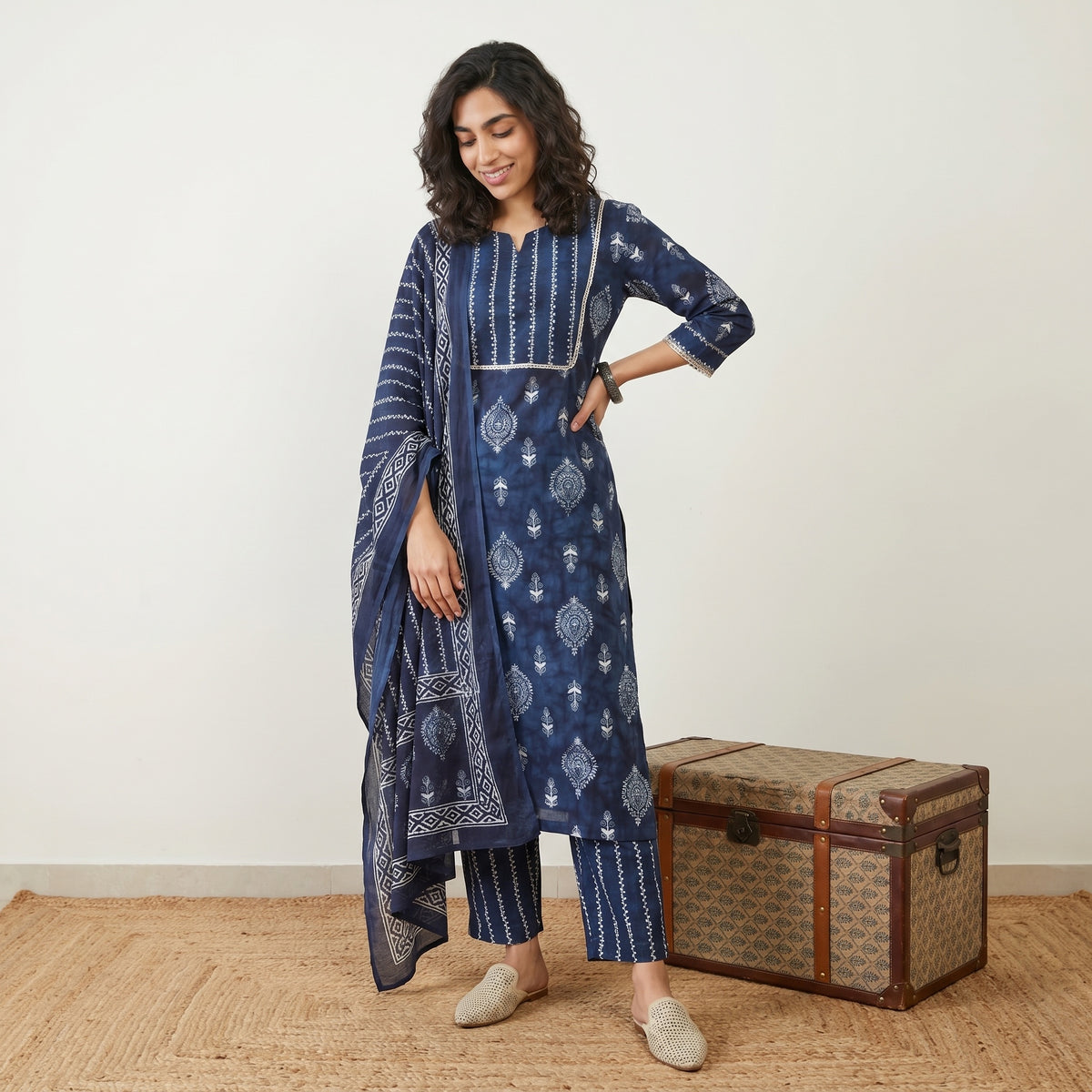 Indigo yoke Suit Set