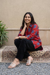 Maroon circle short kurti