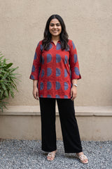 Maroon circle short kurti