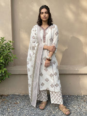Brown Buta lacework full suit set