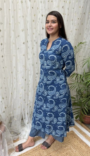 Indigo Ambi Kurta - MYSANSKRITAM