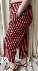 Maroon Lines Handblock Printed Pants - MYSANSKRITAM